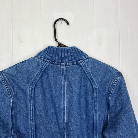Vintage Denim Zip Up Moto Jacket Sz M - Picture 7 of 12